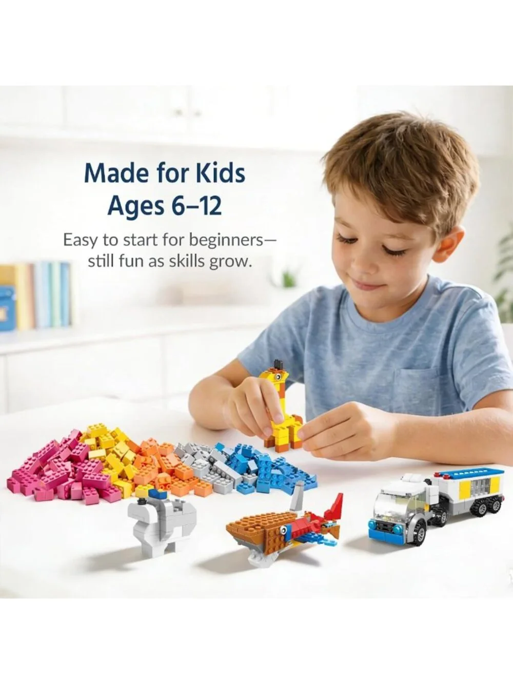 1100 PCS Building Blocks Set for Kids 6-12 | Fun Creative Construction Toys